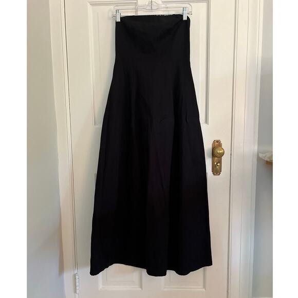 Madewell Women's 6 Black Strapless Midi Dress Cottage Core Minimalist Classic - Picture 1 of 11